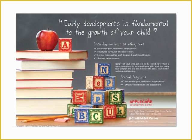 Preschool Brochure Template Free Of Preschool Kids & Day Care Flyer Template Dlayouts