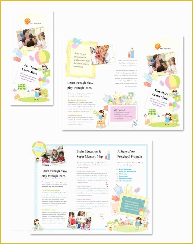 Preschool Brochure Template Free Of Preschool Tri Fold Brochure Template Dlayouts Graphic