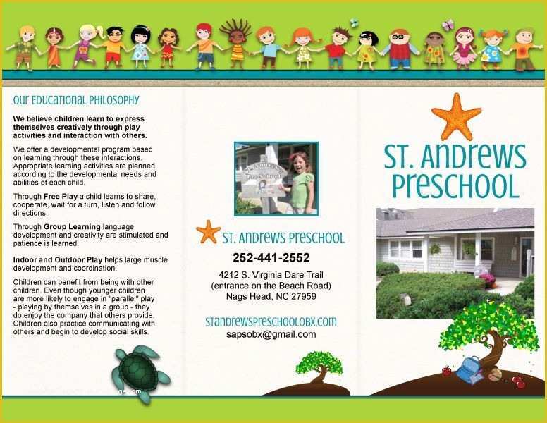 Preschool Brochure Template Free Of St andrews Preschool Trifold Brochure