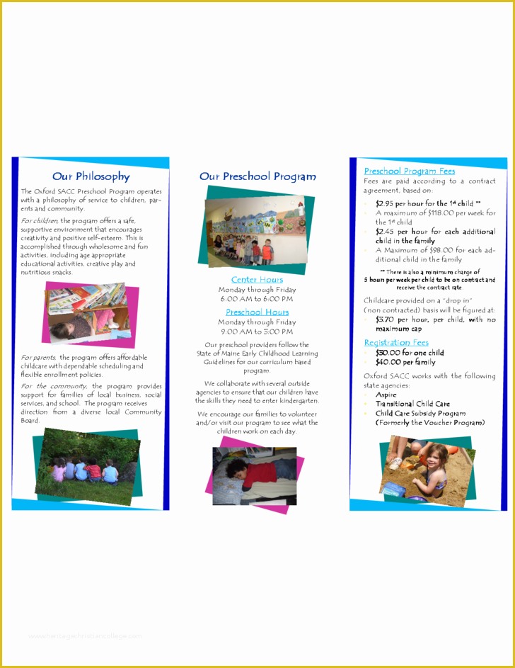 Preschool Brochure Template Free Of Standard Preschool Brochure Template Free Download