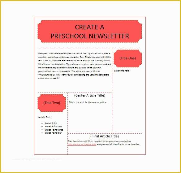 Preschool Newsletter Template Editable Free Of 13 Printable Preschool Newsletter Templates Pdf Doc