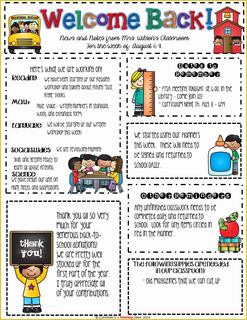 Preschool Newsletter Template Editable Free Of Seasonal Classroom Newsletter Templates for Busy Teachers