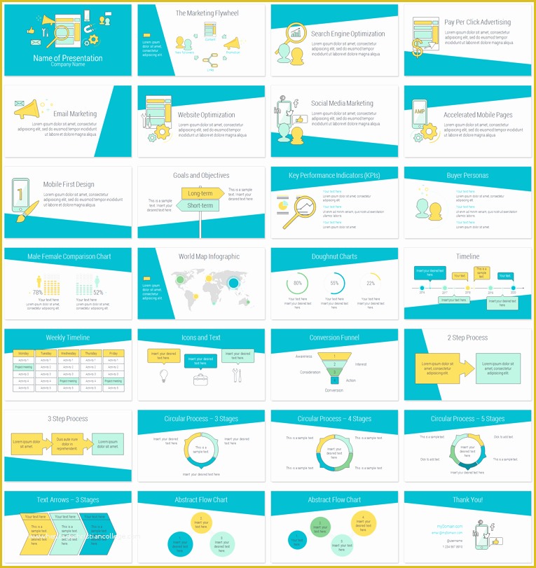 Presentation Deck Template Free Of Line Marketing Powerpoint Template Presentationdeck