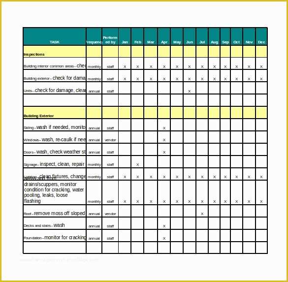 Preventive Maintenance Schedule Template Excel Free Of 27 Maintenance Checklist Templates Pdf Doc