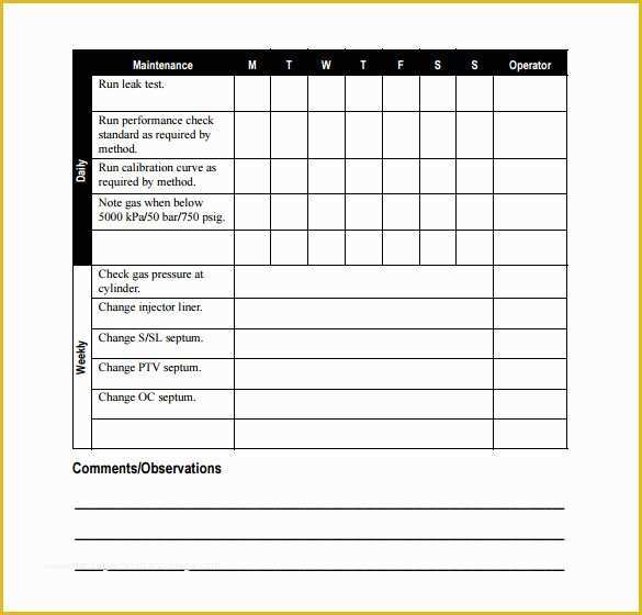 Preventive Maintenance Schedule Template Excel Free Of 37 Preventive Maintenance Schedule Templates Word