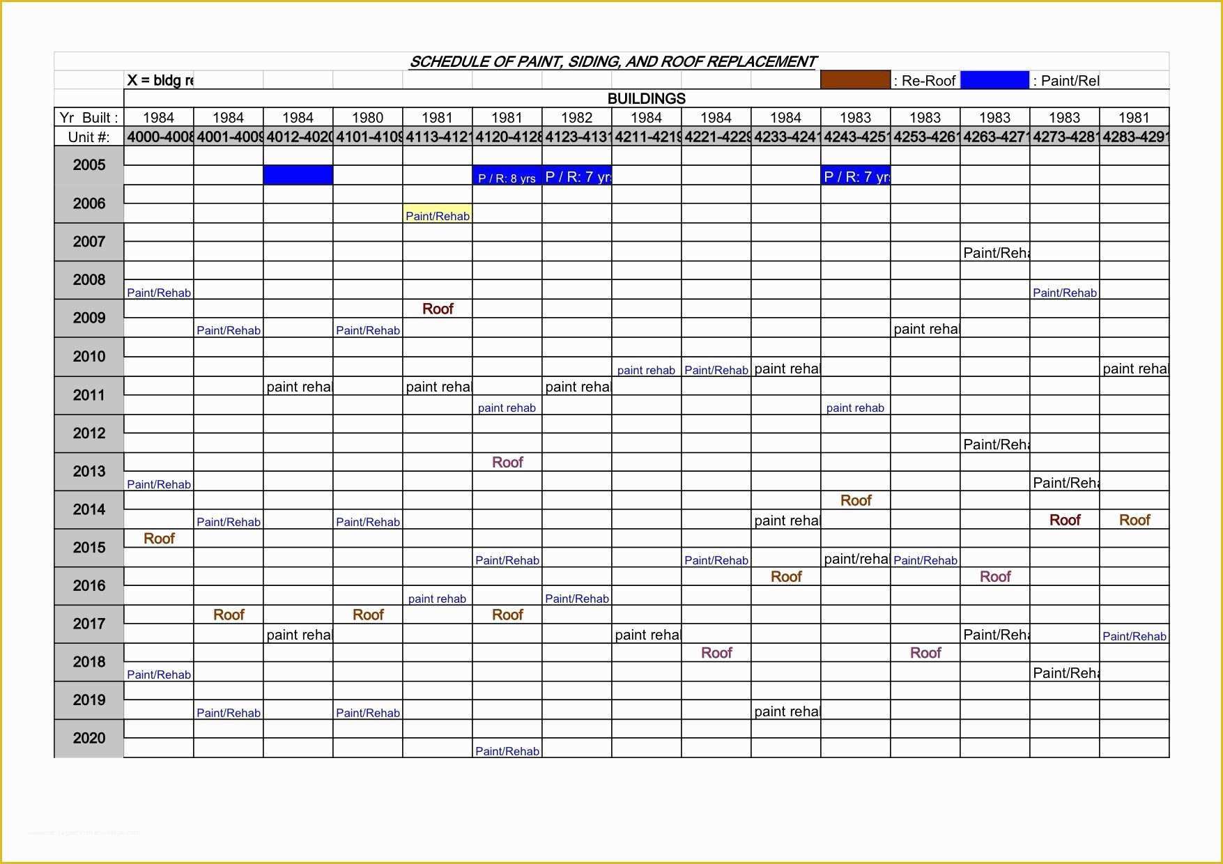 Preventive Maintenance Schedule Template Excel Free Of Building Maintenance Schedule Template Excel Xlts