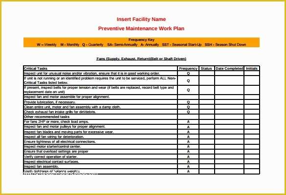 Preventive Maintenance Schedule Template Excel Free Of Building Maintenance Schedule Template Invitation Template