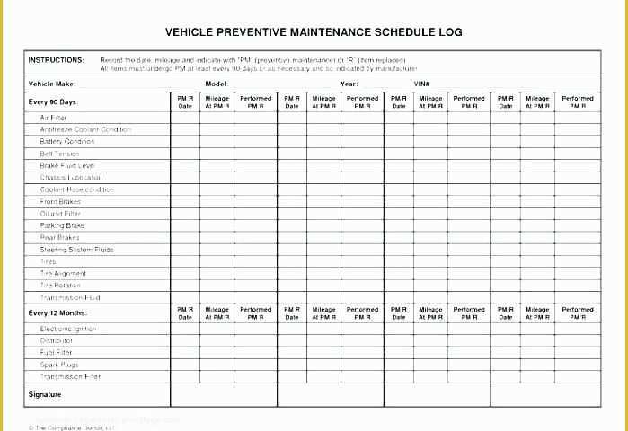Preventive Maintenance Schedule Template Excel Free Of Facilities Maintenance Schedule Template Free Fleet