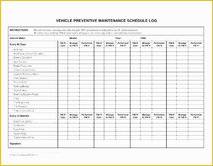 45 Preventive Maintenance Schedule Template Excel Free