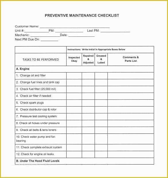 Preventive Maintenance Schedule Template Excel Free Of Preventive Maintenance Schedule Template – 22 Free Word