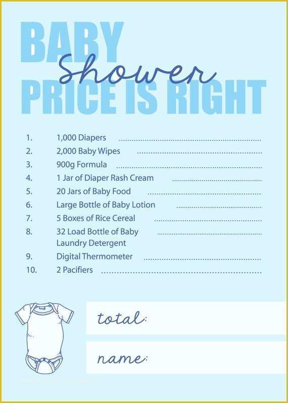 Price is Right Baby Shower Game Free Template Of Items Similar to Printable Boy Baby Shower Price is Right