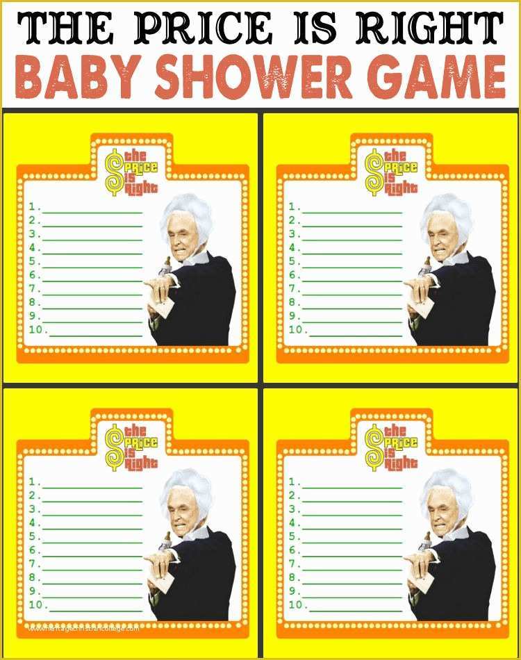 Price is Right Baby Shower Game Free Template Of Name that Poop Baby Shower Game