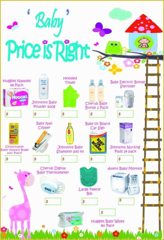 Price is Right Baby Shower Game Free Template Of Price is Right Baby Shower Game & Free Word Unscramble