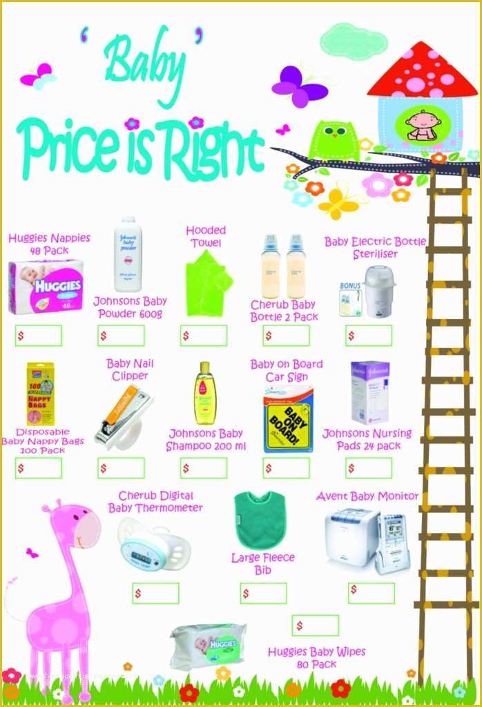 Price is Right Baby Shower Game Free Template Of Price is Right Baby Shower Game &amp; Free Word Unscramble