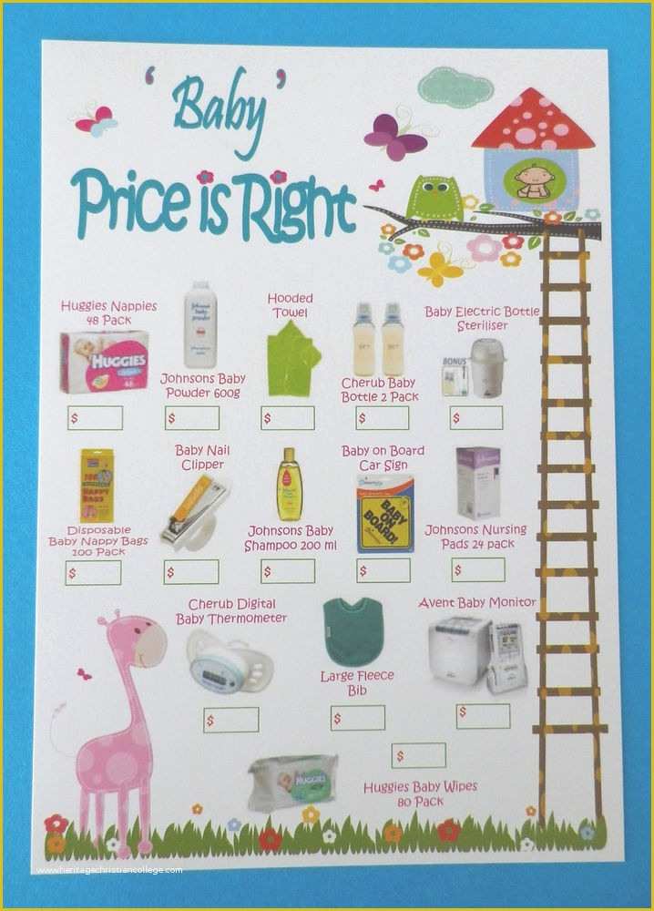 Price is Right Baby Shower Game Free Template Of Price is Right Baby Shower Game &amp; Free Word Unscramble