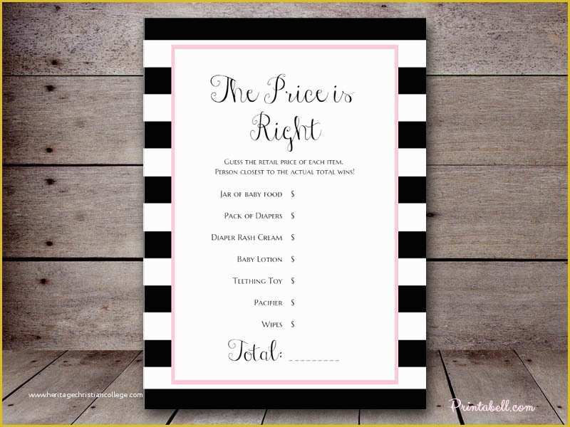 Price is Right Baby Shower Game Free Template Of Price is Right – Printabell • Create