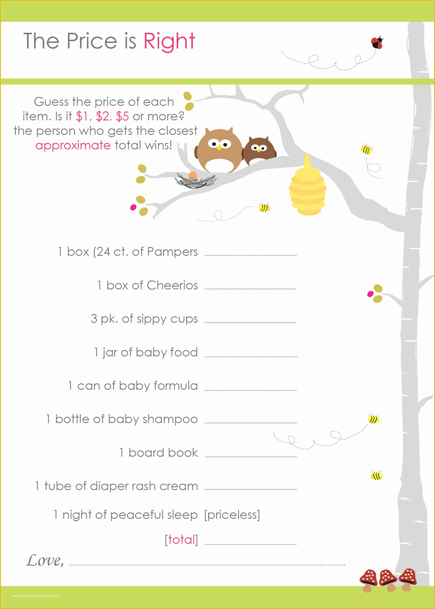 Price is Right Baby Shower Game Free Template Of Procrastination Baby Shower Planning