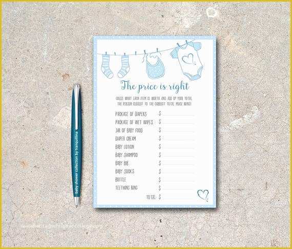 Price is Right Baby Shower Game Free Template Of the Price is Right Baby Shower Game Printable Boy Baby Shower