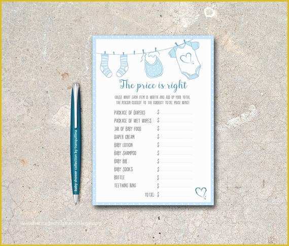 Price is Right Baby Shower Game Free Template Of the Price is Right Baby Shower Game Printable Boy Baby Shower