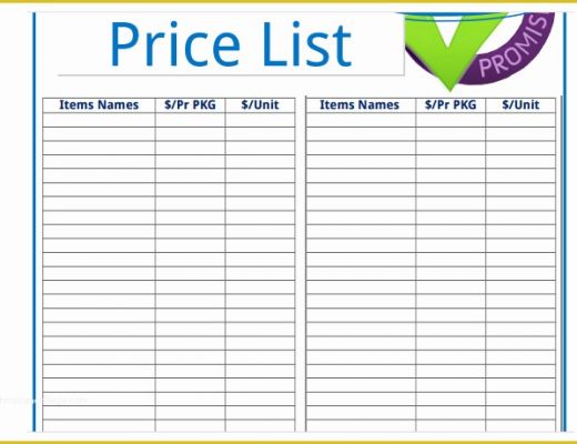 Price List Template Free Of 20 Price List Templates – Word Excel Pdf formats for