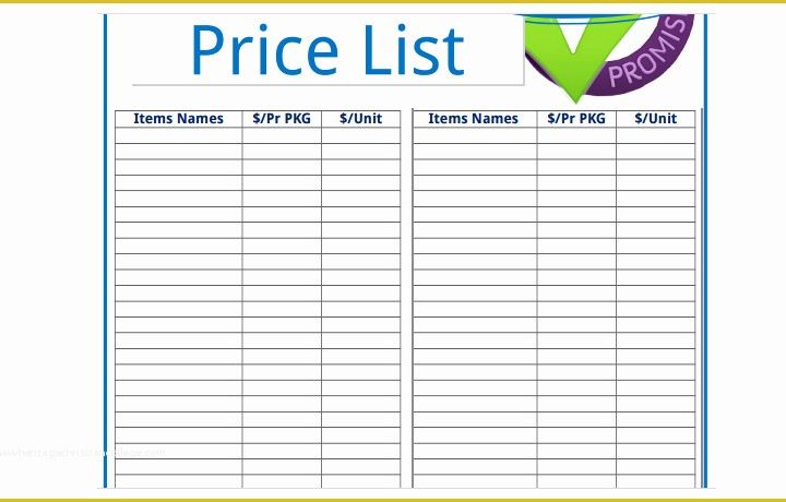 Price List Template Free Of 20 Price List Templates – Word Excel Pdf formats for