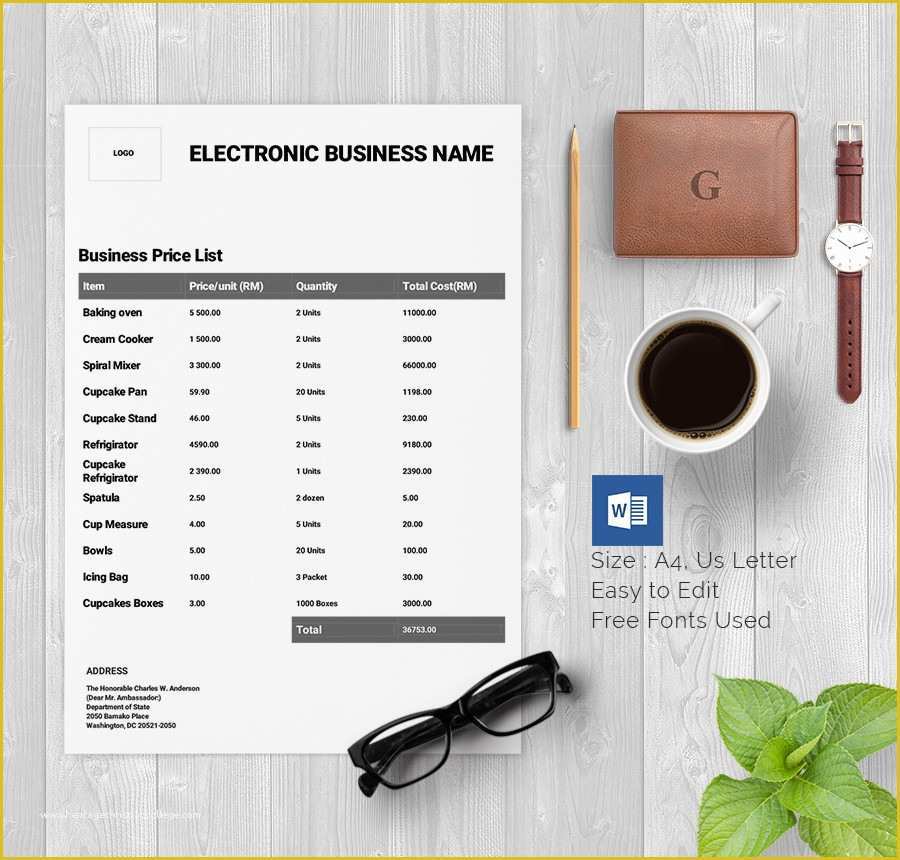 Price List Template Free Of 25 Price List Templates Doc Pdf Excel Psd