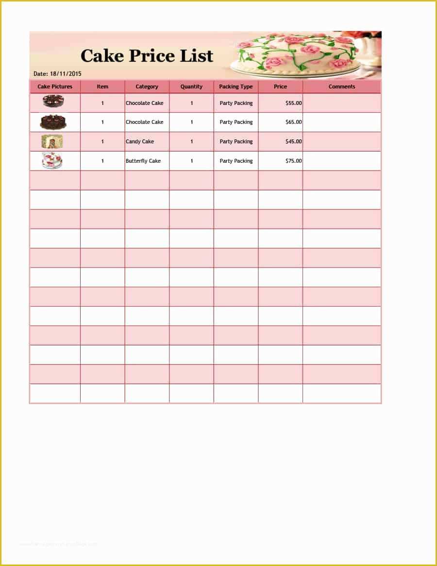 Price List Template Free Of 40 Free Price List Templates Price Sheet Templates