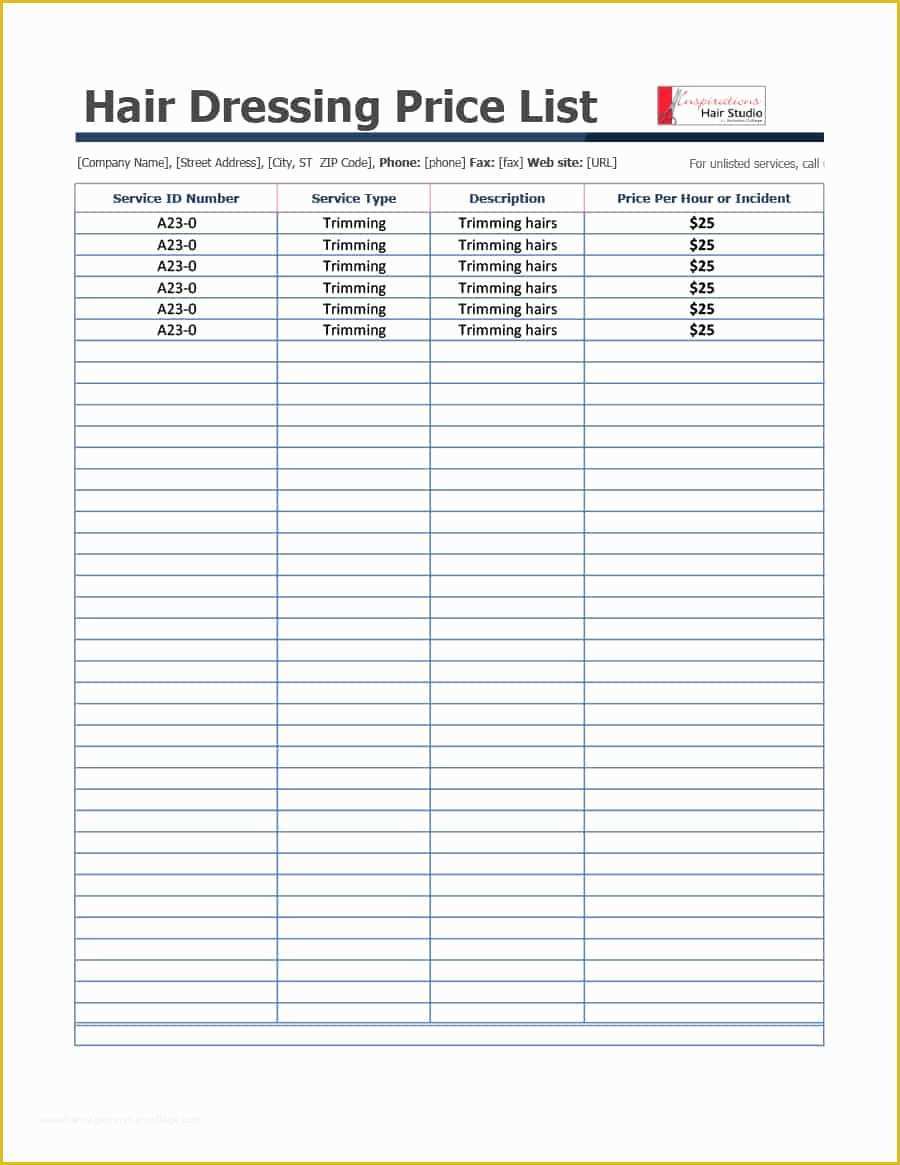 Price List Template Free Of 40 Free Price List Templates Price Sheet Templates