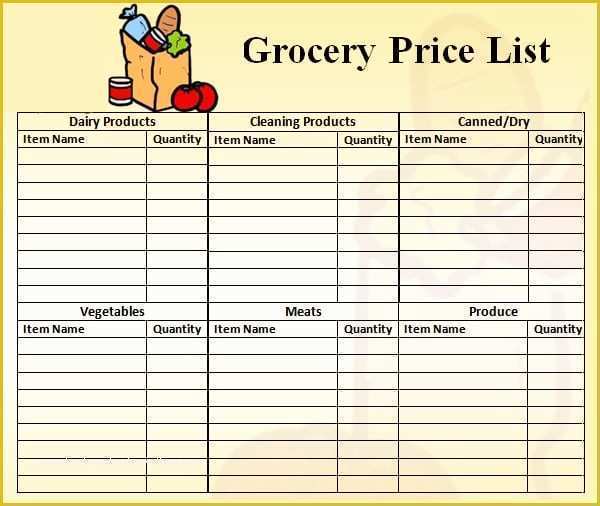 Price List Template Free Of 5 Free Price List Templates Excel Pdf formats