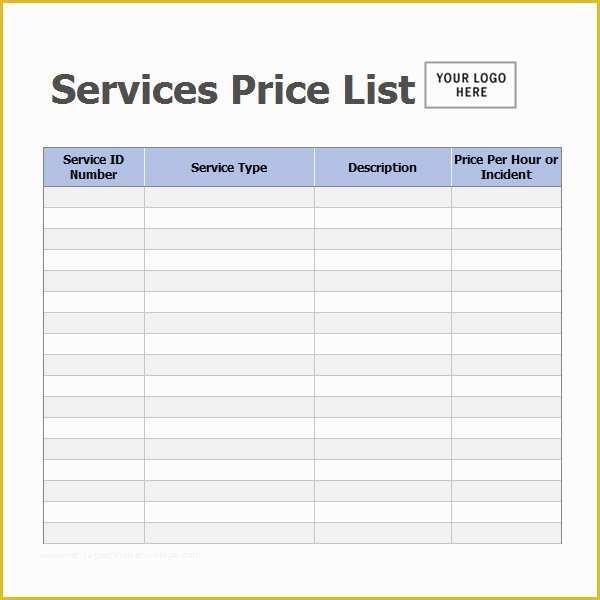 Price List Template Free Of Sample Price List Template 5 Documents Download In Pdf