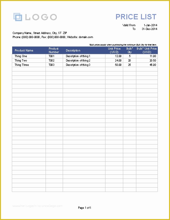 Price List Template Free Of top 5 Resources to Get Free Price List Templates Word