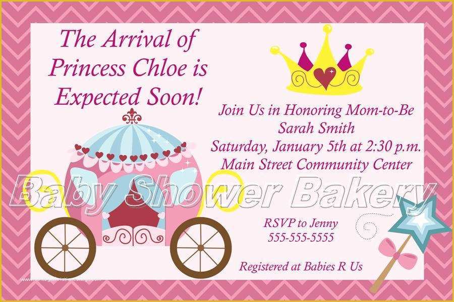 Princess Baby Shower Invitation Templates Free Of Disney Princess Baby Shower Invitations Party Xyz