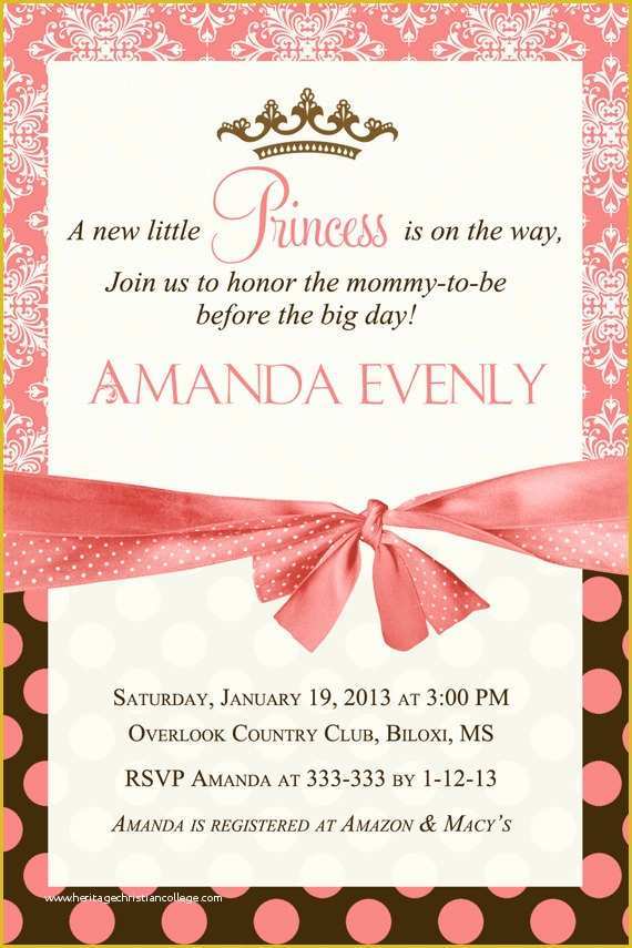 Princess Baby Shower Invitation Templates Free Of Free Printable Princess Baby Shower Invitations Free