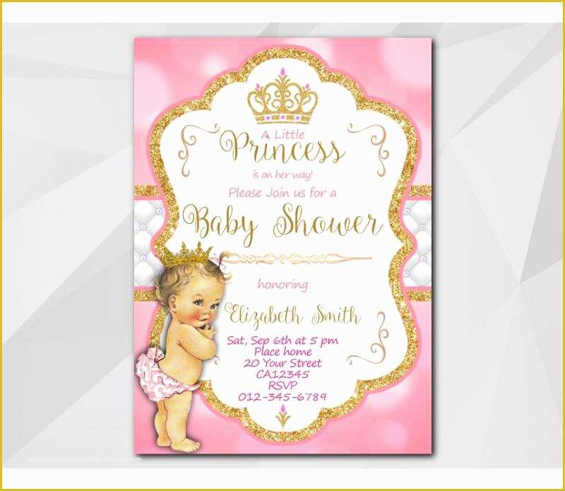 Princess Baby Shower Invitation Templates Free Of Little Princess Baby Shower Invitation Template