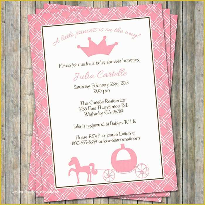 Princess Baby Shower Invitation Templates Free Of Princess Baby Shower Invitations Digital Printable File