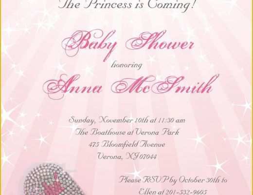 Princess Baby Shower Invitation Templates Free Of Princess Baby Shower Invitations