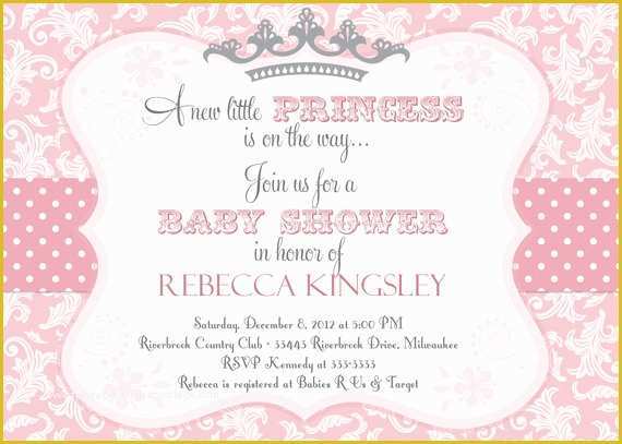 Princess Baby Shower Invitation Templates Free Of Princess themed Baby Shower Ideas