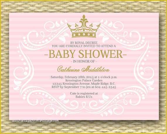 Princess Baby Shower Invitation Templates Free Of Royal Princess Baby Shower Invitation Little Princess Baby