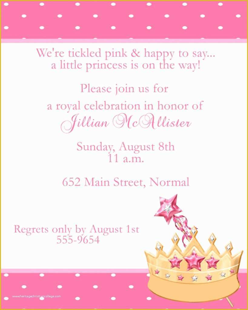 Princess Birthday Invitation Templates Free Of 1st Birthday Invitation Card for Baby Girl