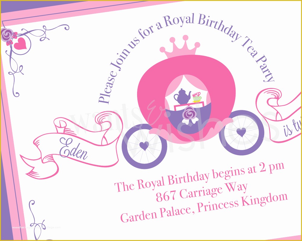 Princess Birthday Invitation Templates Free Of Free Princess Invitation Templates
