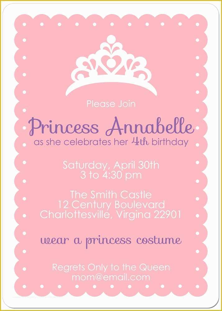 Princess Birthday Invitation Templates Free Of Free Printable Birthday Invitations Princess and the Frog