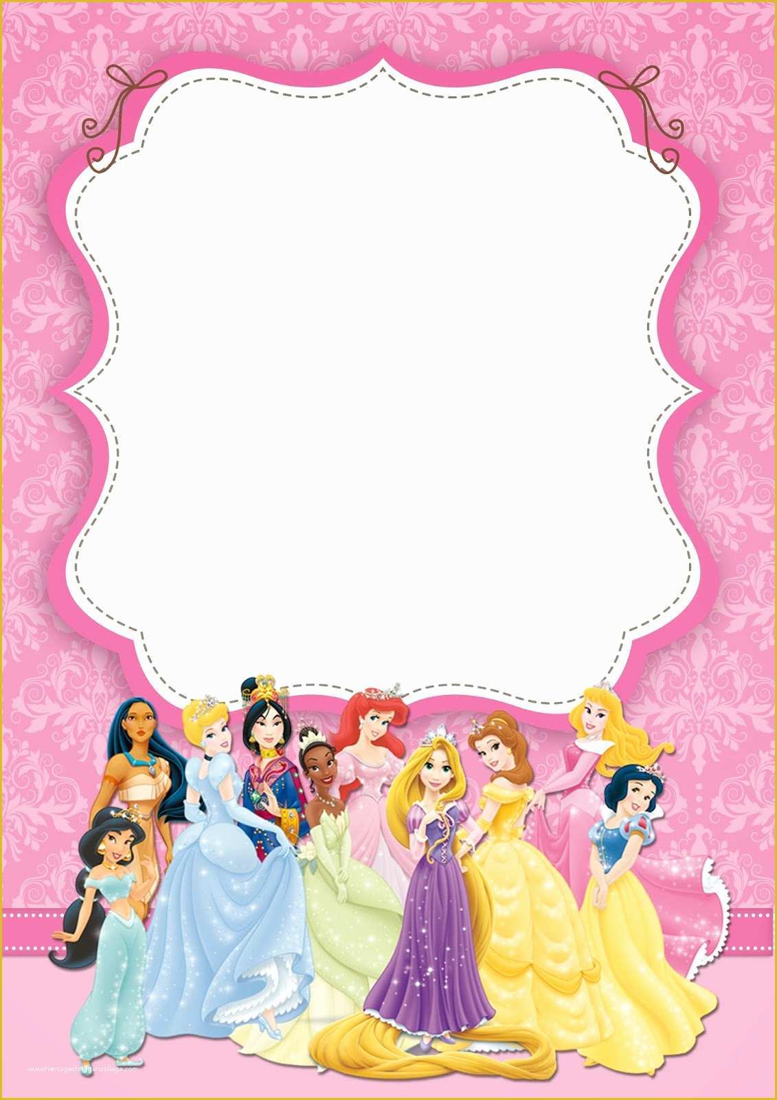 Princess Birthday Invitation Templates Free Of Free Printable Disney Princess Ticket Invitation Template