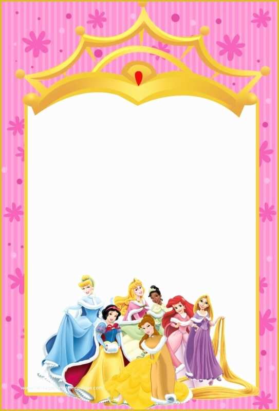 Princess Birthday Invitation Templates Free Of Free Templates for Princess Party Invitation Cards