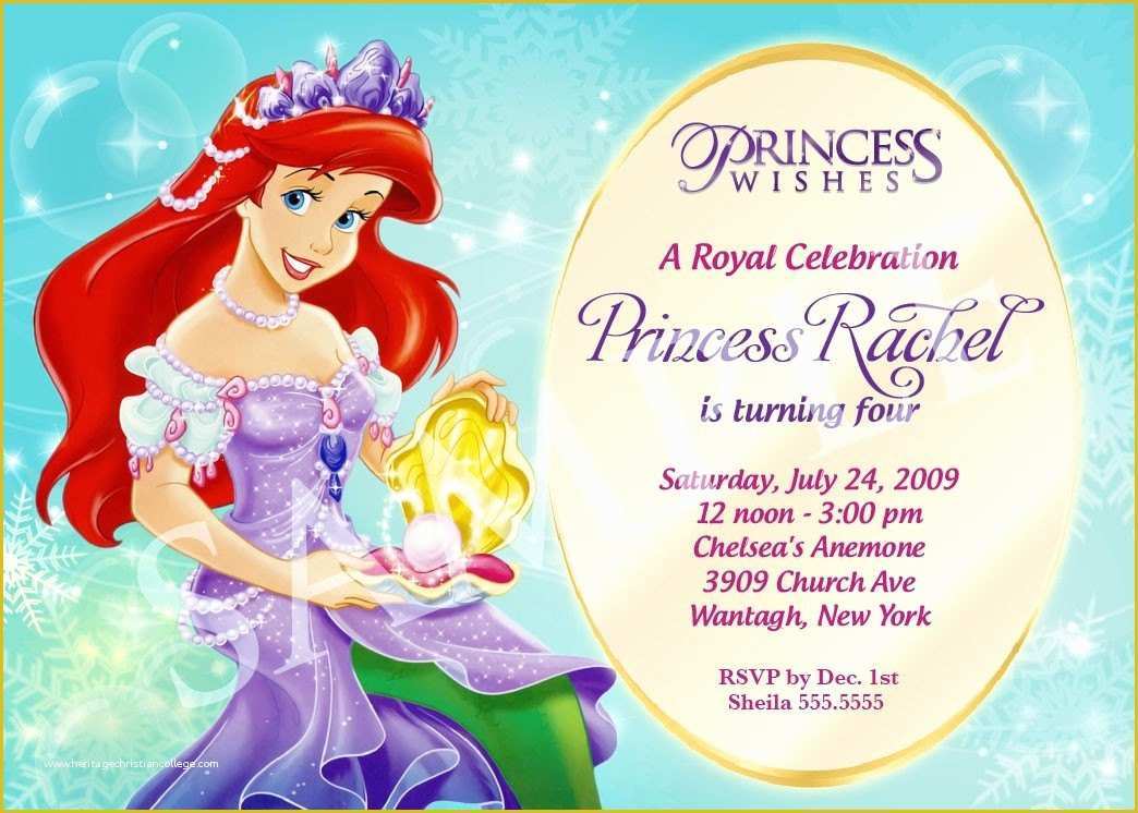 Princess Birthday Invitation Templates Free Of Princess Birthday Invitation Template by Charisdesignstudio