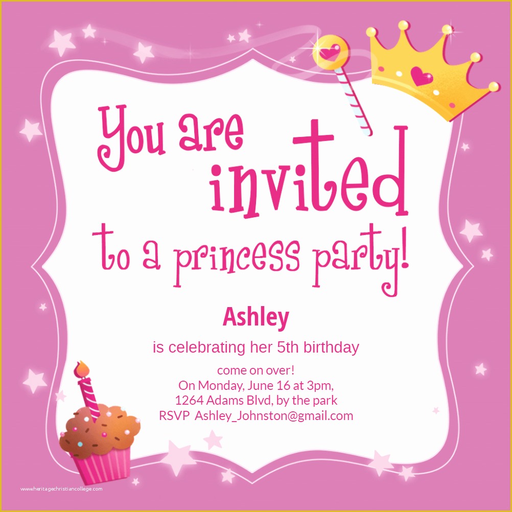 Princess Birthday Invitation Templates Free Of Princess Magic Birthday Invitation Template Free