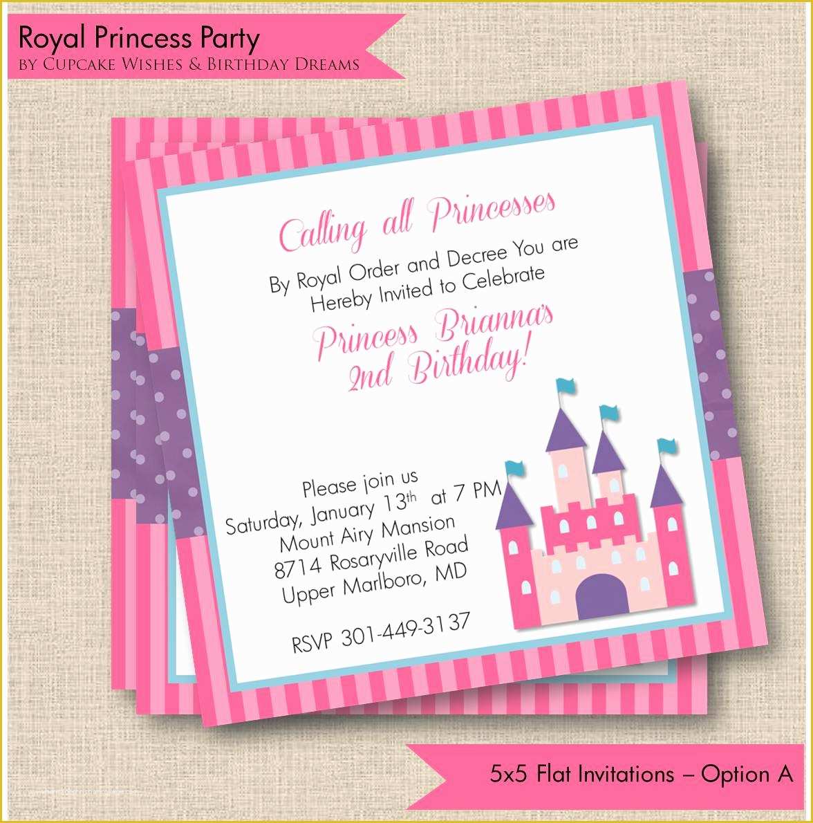 Princess Birthday Invitation Templates Free Of Princess Party Invitation Templates