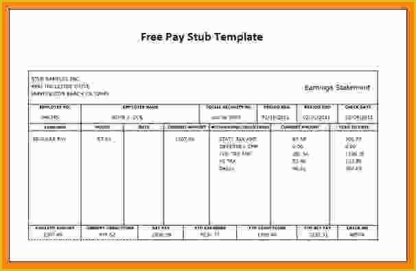 Printable Pay Stub Template Free Of 8 Free Printable Paystubs