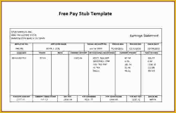 Printable Pay Stub Template Free Of Free Printable Pay Stubs Line
