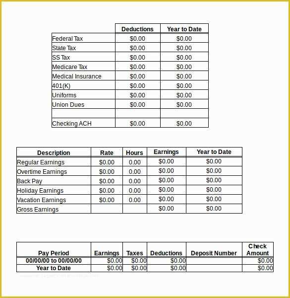 Printable Pay Stub Template Free Of Pay Stub Template 15 Download Free Documents In Pdf