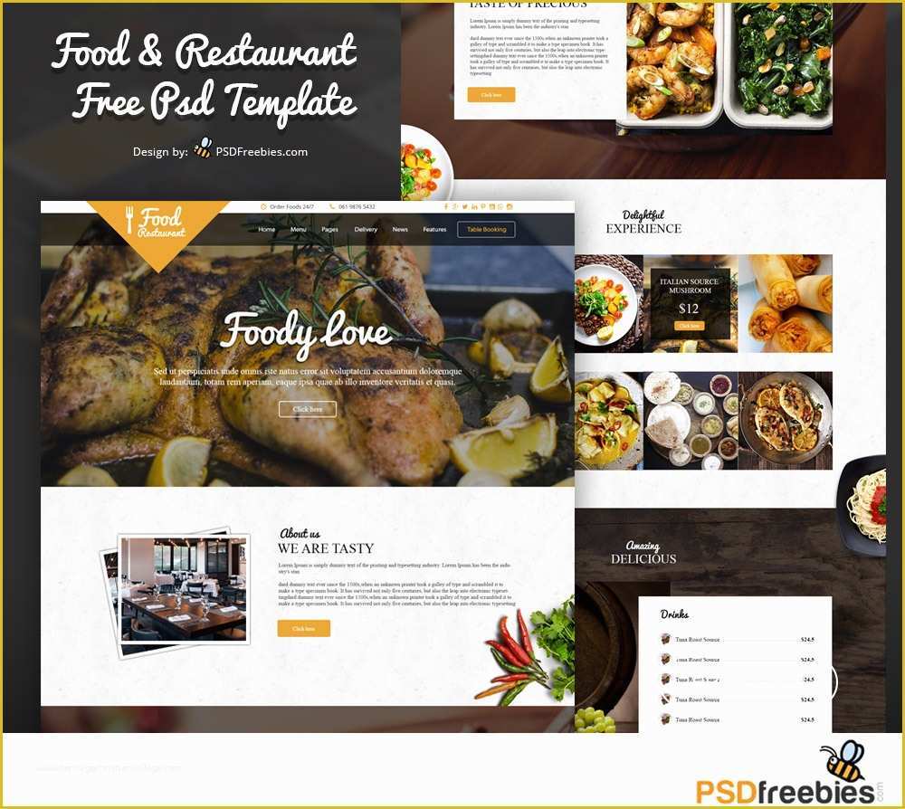 Printing Website Template Free Of 18 Restaurant Print & Web Free Psd Templates